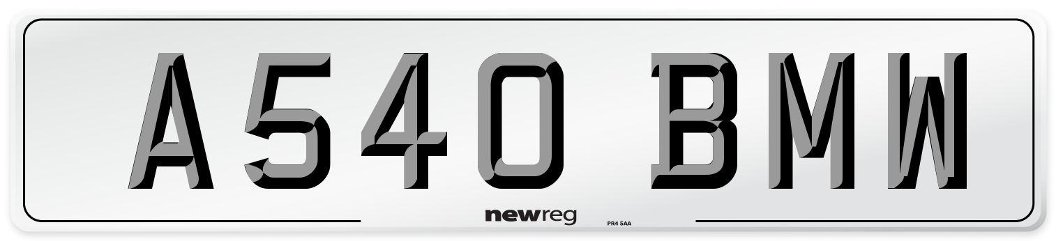 A540 BMW Number Plate from New Reg